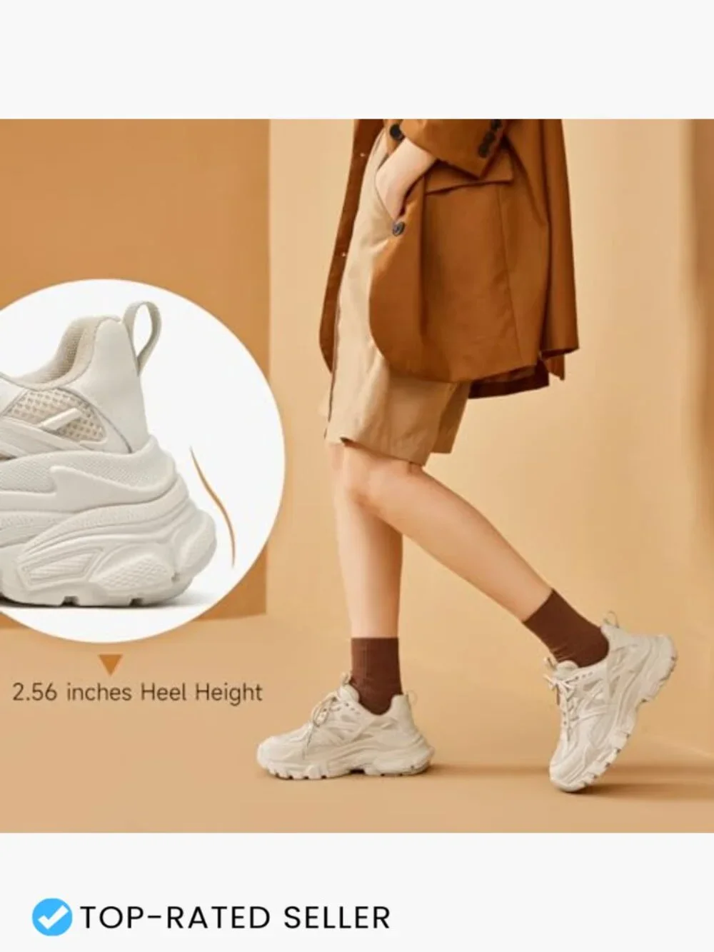 Chunky Platform Sneakers Lace-Up Fashion Shoes Casual Everyday Comfortable